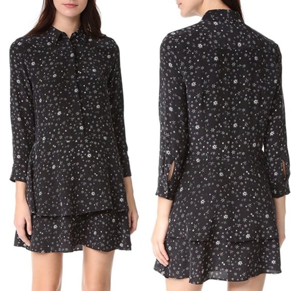 Equipment Black Star Ruffle Dress Medium - Picture 6 of 6